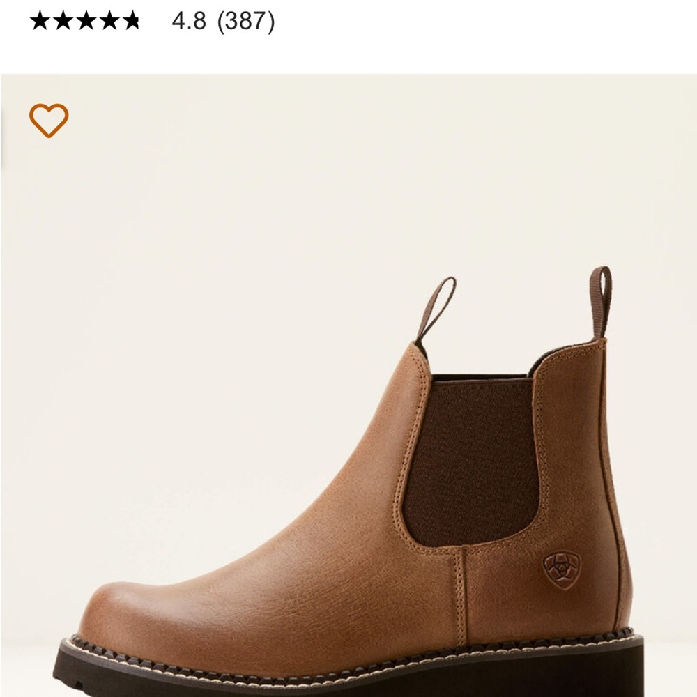 Ariat Brown Leather Chelsea Boots - Picture 7 of 9